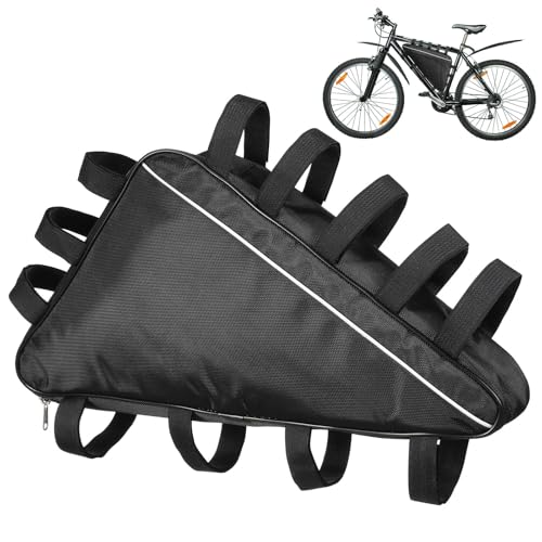 Sewroro Bike Frame Triangle Bag Large Capacity Waterproof Bicycle Storage Bag with Mesh Pocket for Battery Case Phone Cash Tools 19. 3 X 16. 1 X 4. 3 Inches