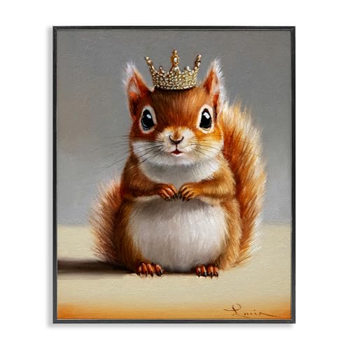 Art giclée encadrée écureuil noir Stupell design premium