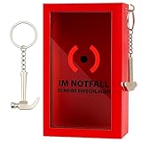 Feuerwehr Geschenke, Spardose Feuerwehr Mit Hammer, Im Notfall Scheibe Einschlagen, Holz Spardose Für Geschenke, Geldbox Für Junge Erwachsene Und Büroangestellte