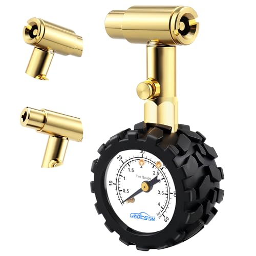 GODESON Bike Tyre Pressure Gauge UK 4 Bar/60 PSI for Schrader and Presta,Tyre Gauge 1.5'' Dial Suitable for Car, Motorcycle, Bicycle, SUV