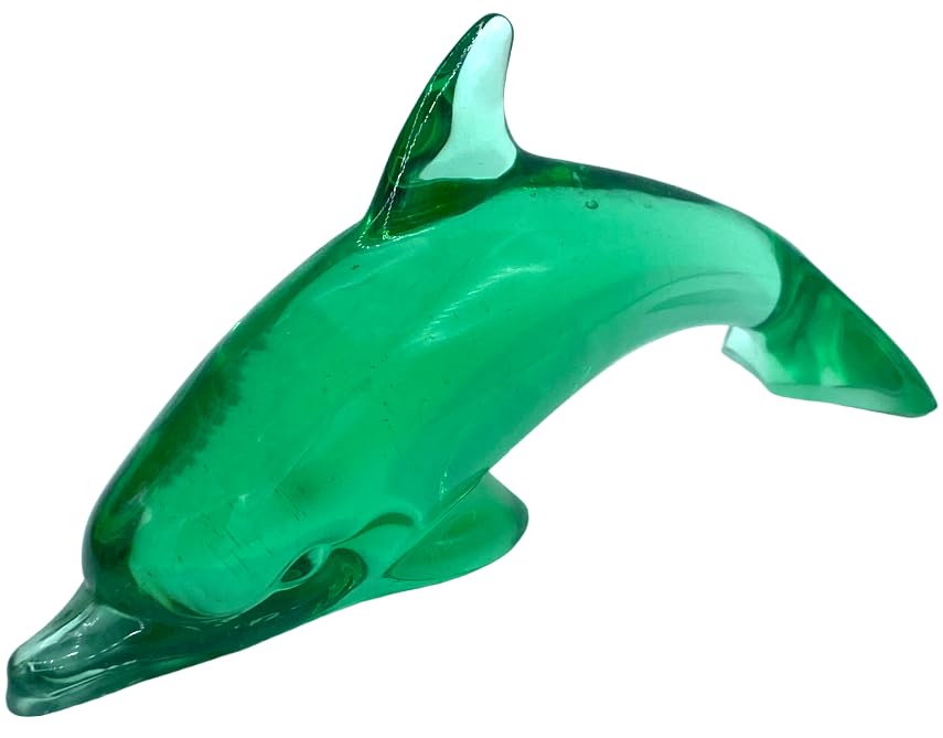 Dauphin vert en verre de Murano Yalos pour remplacer la décoration de masse fade