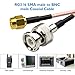 urcianow BNC Male to SMA Male Connectors 3ft RG316 Coaxial Cable Low Loss 50ohm BNC to SMA Male Adapter 1M for Antenna/Radio/WiFi/LAN Devices/External Antenna 4PCs