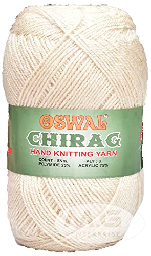 Image of M.G ENTERPRISE Os wal Chirag Hand Knitting Acrylic Wool Yarn, 200 gm (Light Skin)