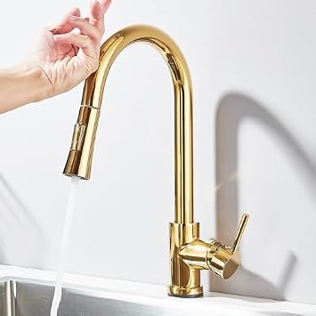Brushed Nickel Touch Sensor Kitchen Faucet - 360  Pull-Out Rotating Mixer Tap with Sensitive Touch Control for Easy Use Sleek Modern Design Perfect for Any Kitchen