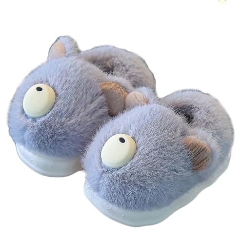 JadeRich Toddler Boys Girls Fuzzy Slippers Cute Animal Bear Plush Warm Winter House Shoes for Unisex Child