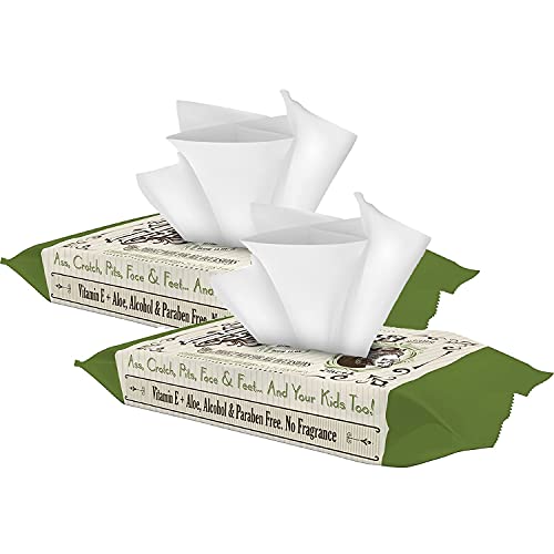 Fresh Body FB Asswipes from Fresh Body (2 Packs, 90 wipes) - Flushable Body & Bathroom Wipes for Butt, Face, Feet with Aloe and Vitamin E, for Adults to Baby - Alcohol, Paraben, and Fragrance Free