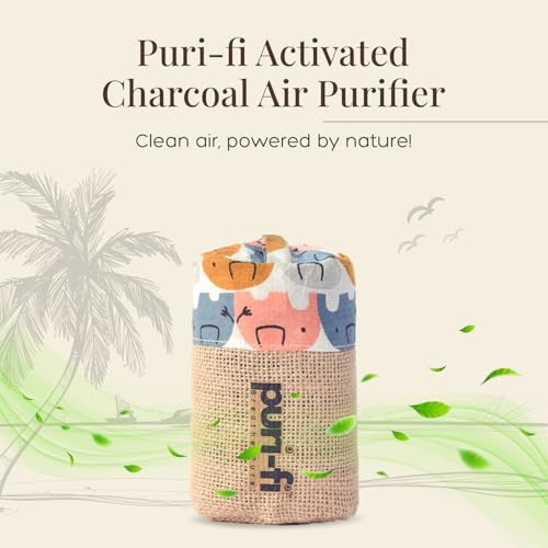 Image of Activated Charcoal Air Purifier, Non-Electric, Coconut Shell Charcoal, Odor & Moisture Absorber, Air Freshener for Home, Car, Reusable & Long-Lasting, 250 Gm (Elephant Parade)