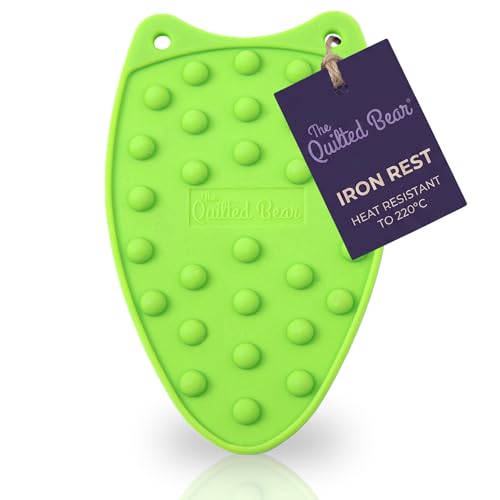 The Quilted Bear Mini Iron Rest - Silicone Heat Resistant Mat for Stress-Free Crafting, Sewing & Quilting Supplies - Durable and Protective Surface for Mini Iron (Lime Green) by The Quilted Bear - Used condition - US$6.20