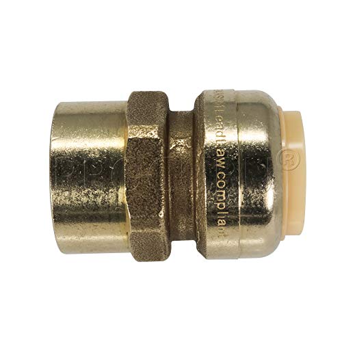 PROCURU 4-Pack 1/2-Inch Pushfit FNPT Female Adapter, Push-to-Connect Brass Plumbing Fitting for Copper, PEX, CPVC, PE-RT Pipes, Certified Safe for Potable Drinking Water (8X4012-4P)