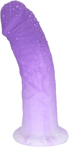 Consolador enorme colorido de 1.85 pulgadas de diámetro, consoladores realistas de silicona líquida con fuerte ventosa para manos libres y con