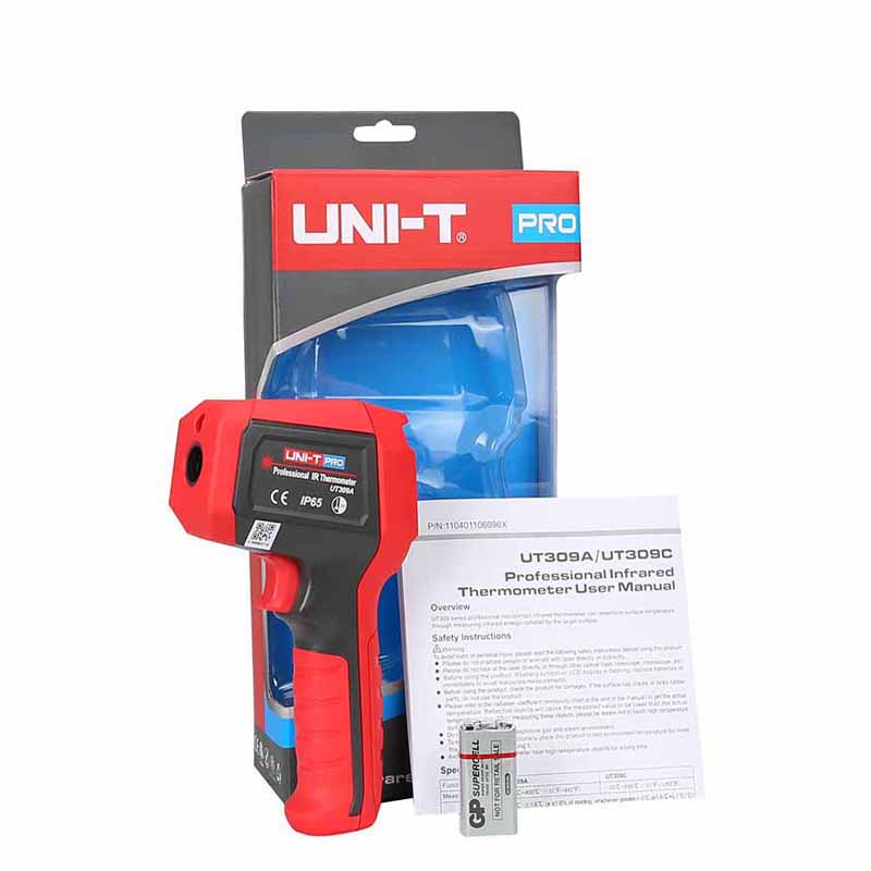 UNI-T Uni-trend Industrial Thermometer UT309A UT309C UT309E Professionelles IR Thermometer, berührungslos, Infrarot-Temperaturmesser, Temperaturmesser, Daten-Halterung (UT309A)