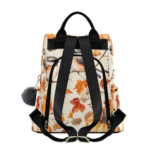 Sac à dos de voyage femme multipoches compartimenté orange imprimé