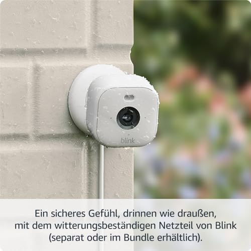 Blink Mini 2 – Überwachungskamera, smarte Plug-in-Sicherheitskamera mit HD-Nachtsicht in Farbe, integriertem Spotlight, Gegensprechfunktion und Bewegungserfassung, Alexa-kompatibel (weiß)