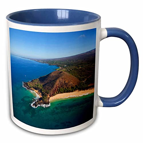 3dRose Makena Beach, Maui, Hawaii, USA 15oz Two-Tone Blue Mug