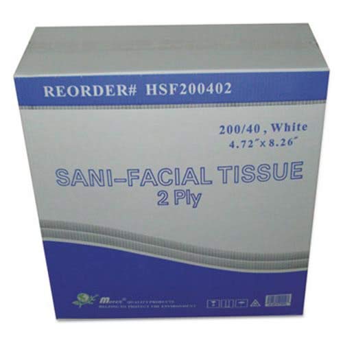 general Sani Facial Tissue, 2-ply, White, 40 Sheets/box GENHSF200402