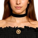 Gjinxi Zestaw 2 szt. czarnych naszyjników choker, gotycki czarny aksamitowy naszyjnik choker dla kobiet, prezenty na Walentynki, urodziny, Halloween, biżuteria cosplay
