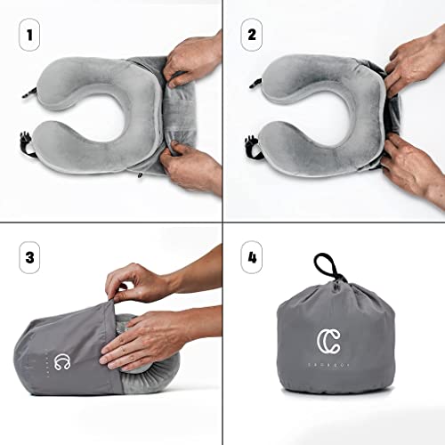 Cuddool Hoodie Travel Pillow Memory Foam Neck Pillow Head Chin Support Airplane, Car, Office & Home Sleep Rest Traveling Pillow(Gray,M) #TOP6