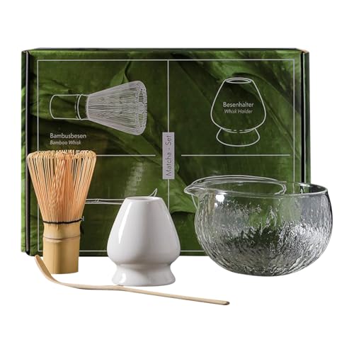 Juego de matcha – Juego tradicional de batidor de escoba matcha – Herramientas exquisitas y versátiles para hacer té, kit completo de estilo japonés para el hogar, oficinas y uso de relajación