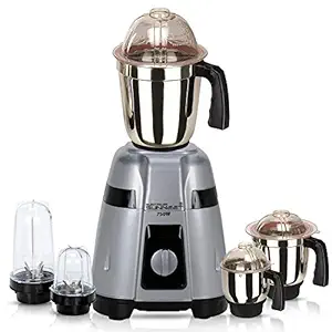 SilentPowerSunmeet GLYGMA21 750Watts Mixer Juicer Grinder with 5 Jars (2 Bullets Jar, 1 Liquid Blending Jar, 1 Dry Grinding Jar and 1 Chutney Jar) - Grey