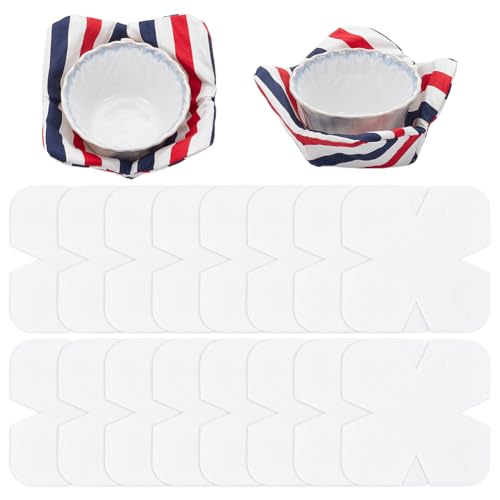 BENECREAT 18Pcs Bowl Cozy Pre Cut Batting, 8x8inch Soft Cotton Fabrics Quilter Batting, Cozy Pattern Template for Sewing DIY Quilting Craft, 3mm Thick