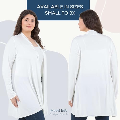 Image of Azules Long Sleeve Womens Cardigan, Flowy Longer Rayon Sweater Lightweight Cardigan for Casual or Dressy Outfits