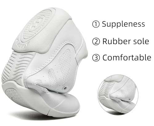 BAXINIER Girls Cheer Shoes White Cheerleading Dance Sneakers Kids Athletic Training Tennis Youth Competition Shoes3