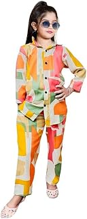 Friendly Fashion Girl’s Cotton Blend Printed Shirt & Palazzo set | Girls Clothing Set | Girls Printed Co-ords Set | Shirt ... Price In India