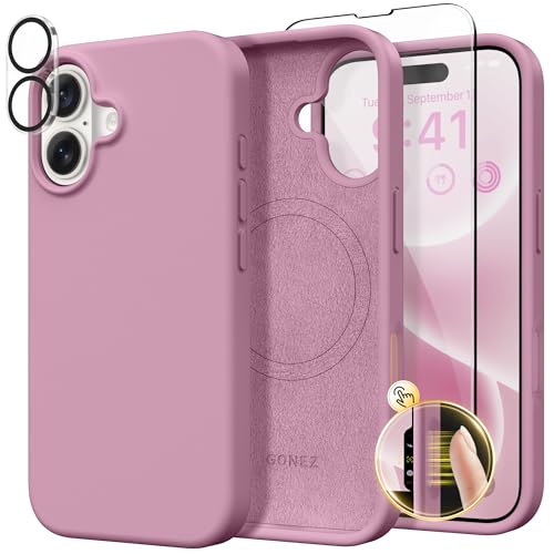 Coque anti-rayures iPhone 16 silicone MagSafe, protégez l'écran et l'objectif de votre smartphone