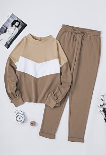 Fixmatti Women's 2 Piece Outfits Long Sleeve Pullover Sweatshirt Jogger Pants Sweatsuit4