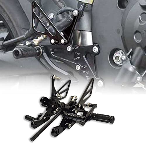 Für Yamaha YZF R1 2004 2005 2006 RN12 Motorrad Schwarz Racing Einstellbare Fußrastenanlage Fußrasten Fahrerfußrasten Pedale Hinten Set Schmücken
