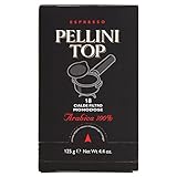 pellini caffè, espresso pellini top arabica 100%, cialde monodose, 18 cialde monodose