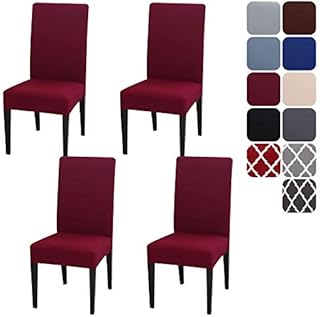 Aisprts Dining Room Chair Covers Slipcovers Set of 4 or 6, Stretch Removable Washable Dining Chair Protector Decoration Cover Seat Slipcover for Hotel,Ceremony,Banquet,Kitchen,Restaurant,Home