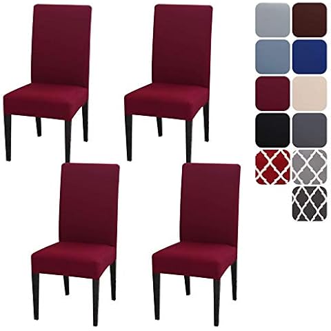 Aisprts Dining Room Chair Covers Slipcovers Set of 4 or 6, Stretch Removable Washable Dining Chair Protector Decoration Cover Seat Slipcover Cover