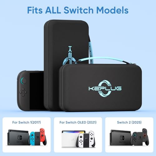 Case Compatible with Nintendo Switch 1&2/Switch 1&2 OLED,2025 Updated Carrying Case for Switch 2 with Tempered Glass Screen Protector,Protective Cover for NS1&2,Durable Lightweight for All Versions — 사진 2