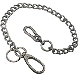 [silver KYASYA] 重厚 アンティークシルバー ウォレットチェーン シンプル きへい 喜平チェーン 60cm ダブルクリップ