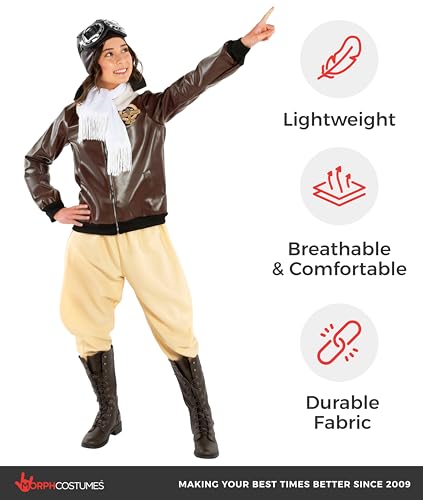 Disfraz Amelia Earhart para niñas, piloto talla Large miniatura 4