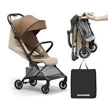 MAMAZING Ultra Air X Travel Stroller - Ultra-Lightweight Under 10 lbs, Carbon Fiber Frame & Airplane Friendly, Lightweight Stroller with Reclining Seat, UPF 50+ Canopy & Travel Bag