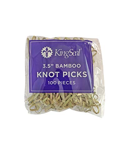 Kingseal Bamboo Wood Flower Knot Picks, Skewers, 3.5 Inches, Perfect For Cocktails And Appetizers - 2 Packs Of 100 Each (200 Count) #TOP2