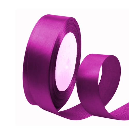 リボン 包装 サテンリボン ラッピング 幅約25mm 縦長約22M 手芸 手作り ギフトラッピング用りぼん ちょう結び 手芸 ラッピング 花材 手作り ハンドメイド用 ギフト 装飾 可愛い PureSino (バラ色)（Amazon）
