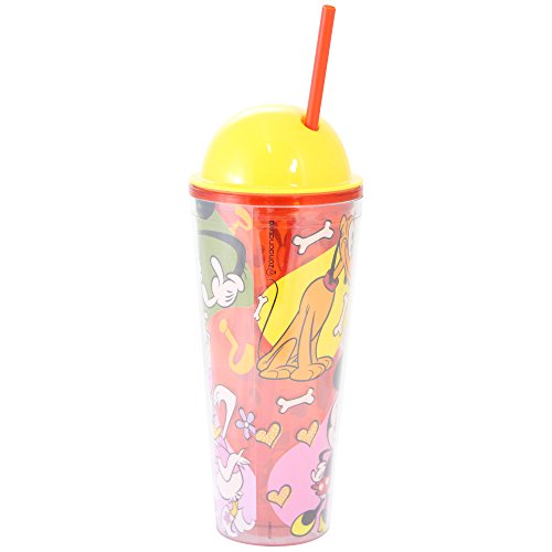 Copo canudo com tampa turma do mickey