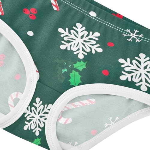 Girls Underwear Toddlers 2t Cotton Little Girl Panties Bright Undies Kids Briefs Candy Cane Christmas Green4