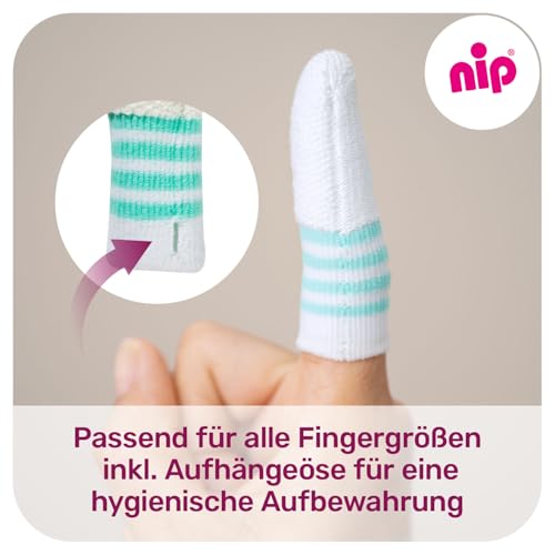 nip - Mundpflege-Fingerling | ab 0 Monaten | 2er Pack | sanfte, weiche Fingerzahnbürste zur Reinigung und Massage von Zahnfleisch, Zunge und ersten Zähnchen | antibakteriell