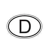 MAGNET D Germany Country Code Oval German Euro Magnetic Vinyl Car Fridge Sticks to any Metal Surface...