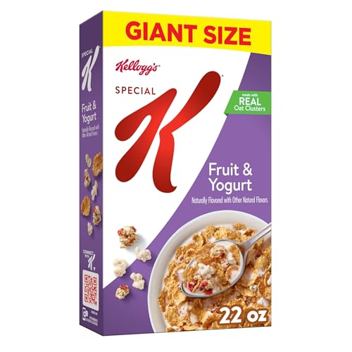 Kellogg's Special K Breakfast Cereal, Family Breakfast, Fiber Cereal, Giant Size, Fruit and Yogurt, 22oz Box (1 Box)