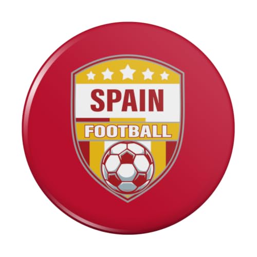 Graphics & More Spain Football Crest Soccer Badge Shield with Ball Kitchen Refrigerator Locker Button Magnet - 2.25