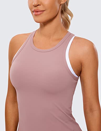 Crz Yoga Butterluxe Womens Racerback Tank Top High Neck Workout Tops Athletic Sleeveless Top Camisole Gym Tanks Rose Fragrant Purple Xx-Small #TOP4