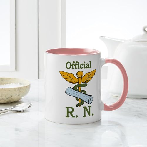 Taza de cerámica 11 oz blanco y rosa interior miniatura 6