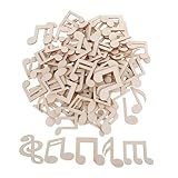 FIXOSHEE Holz-musiknoten DIY Bastelstücke Unlackierte Holzausschnitte Hohe Noten für Malen Kunst Handwerk Dekoration Lernspielzeug