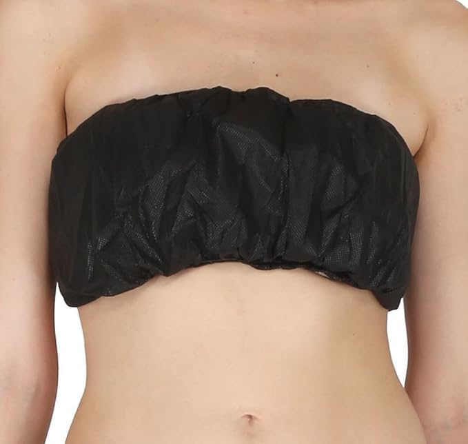 Non Woven Disposable Wrap Up Bra for Women and Girls Travelling/Spa/Body Massage/Surgeries/Maternity Free Size fit for Small to XXL Black (Pack of 5)-image-39