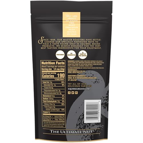 Image of Squirrel Brand Creme Brulee Almonds, 3.5 OZ + Squirrel Brand Sweet Brown Butter Cashews, 3.5 Ounces, Gluten Free, Vegetarian